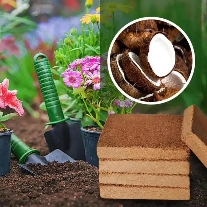 Compressed Coconut Coir Bricks Organic Coconut Bricks For Plants Natural Gardening Coconut Fiber Bricks For Garden Yard Farm