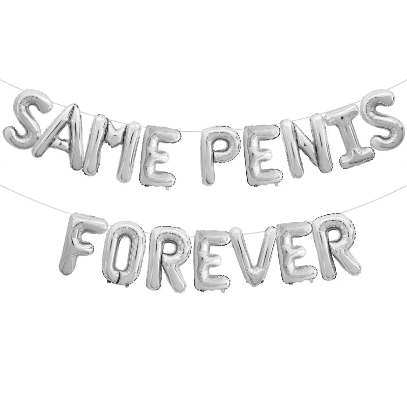 16pcs Same Penis Forever Foil Letter Balloons Bachelorette Hen Party Accessories