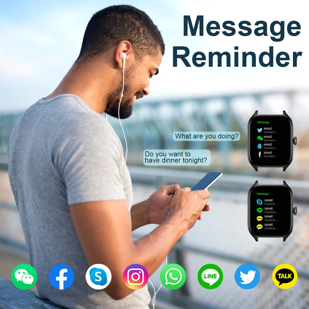 Smartwatch Dial to Answer Calls Calorie Tracking Heart Rate Blood Oxygen Monitoring