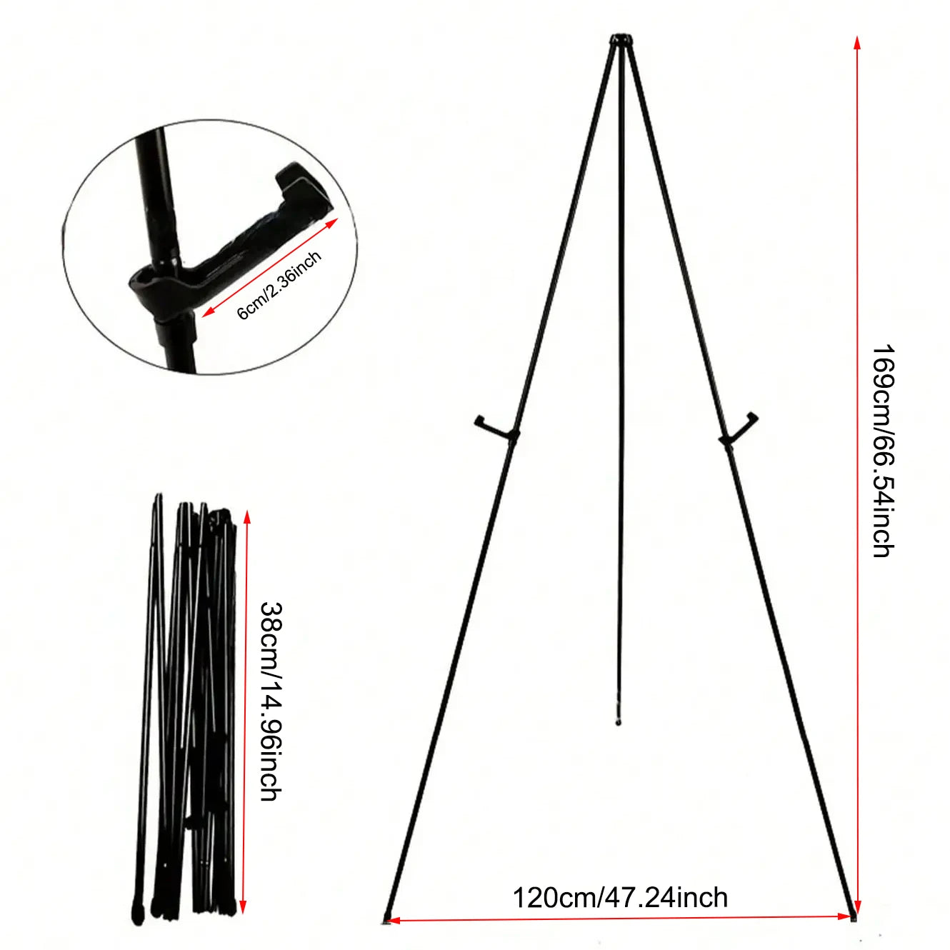 1PC Display Stand High Quality Metal Tripod Display Collapsible Adjustable Height Anti-slip