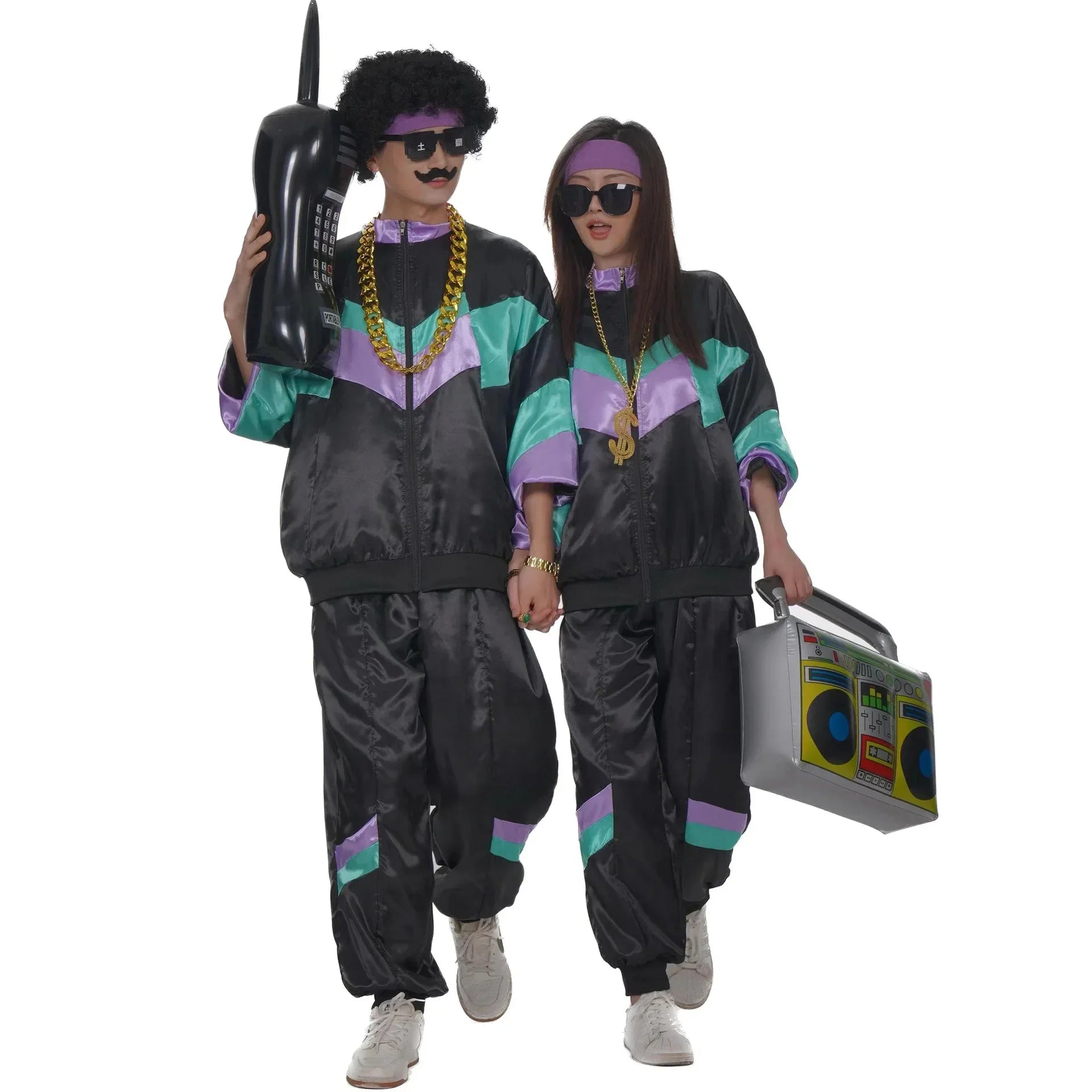 Halloween Costumes Party Stage Performance Costumes 70s Retro Disco Couple Sportswear Cos