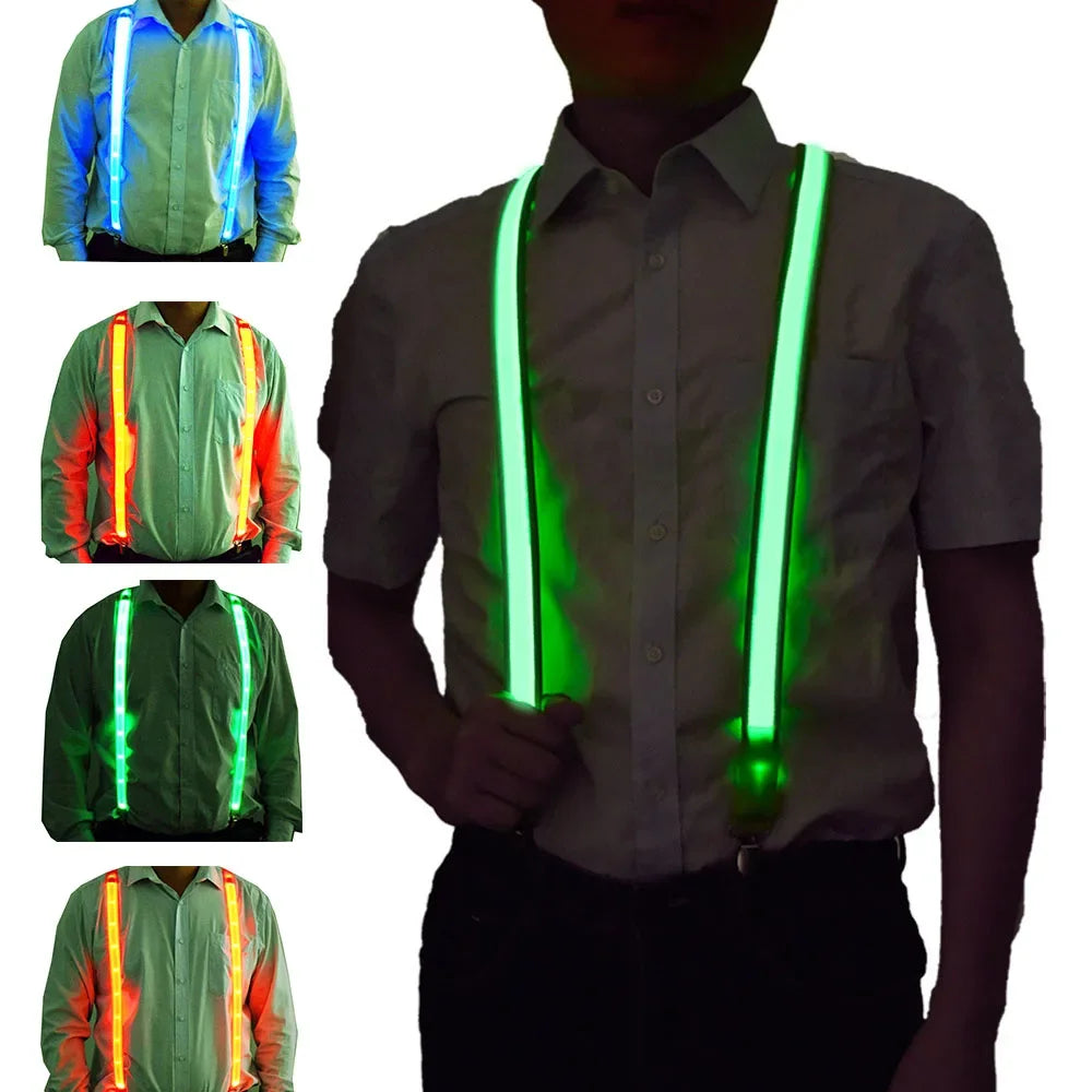 NEW Party Supplies Suspenders with Bow Tie LED Lights Woman Hangers