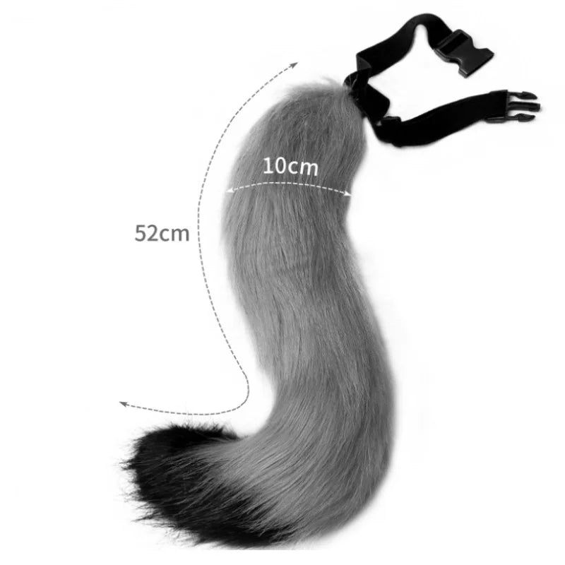 1SET Adjustable Cute Simulation Fox Tail Gloves Plush Fox Ear Hair Band Cosplay Woman Halloween Party