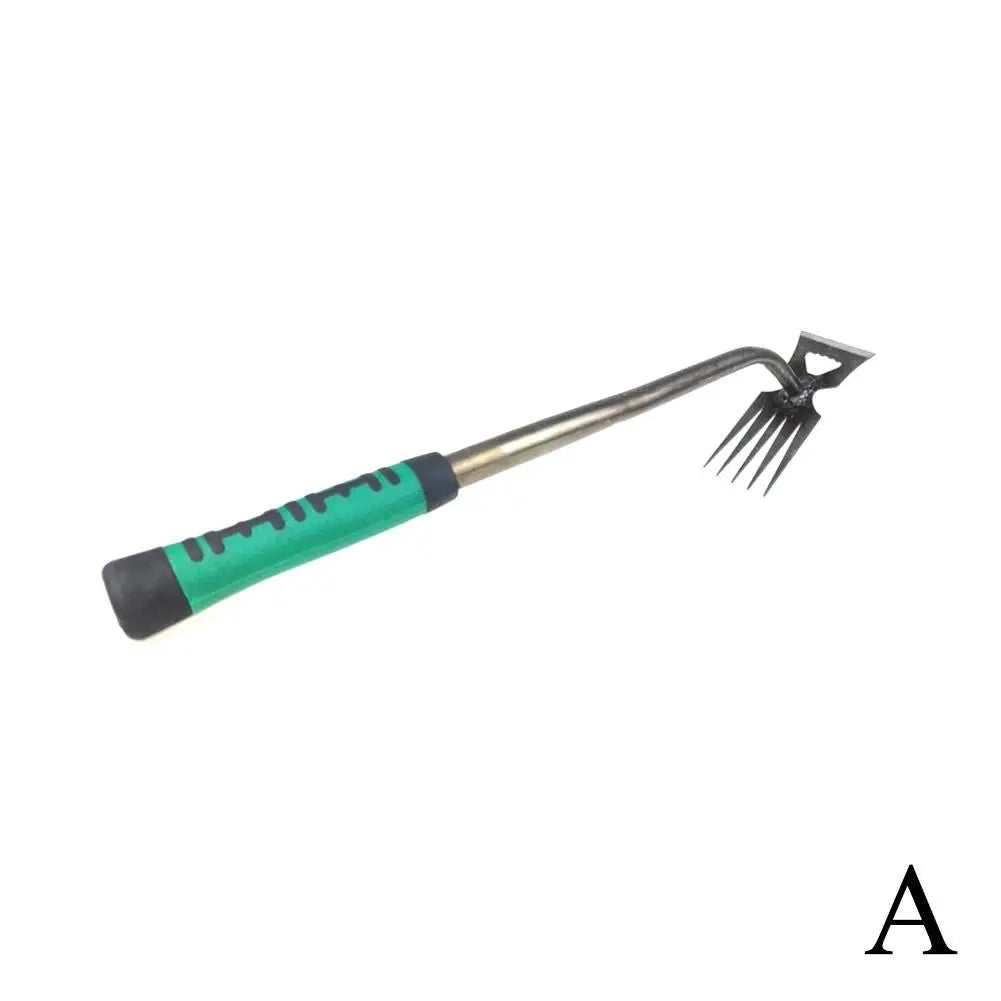 2 In 1 Garden Rake Manual Weed Grass Rooting Tool Puller Shovel 5/6/11 Tooth Weeding Removal Hand Gardening Loose Soil Tool