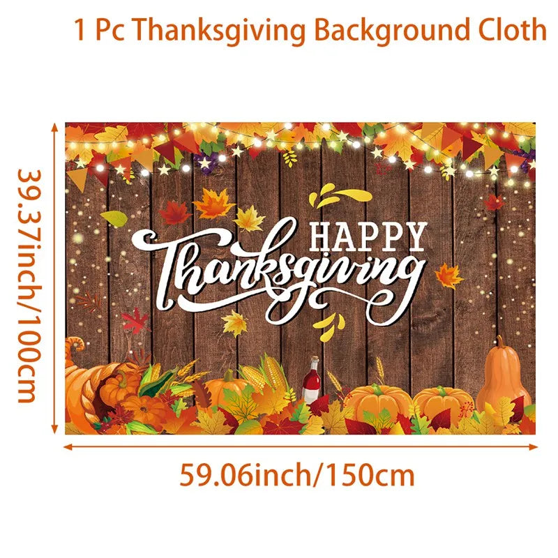 Autumn Thanksgiving Day Party Background Decoration Banner Autumn Fall Children Portrait Photography Photocall Backdrop Prop