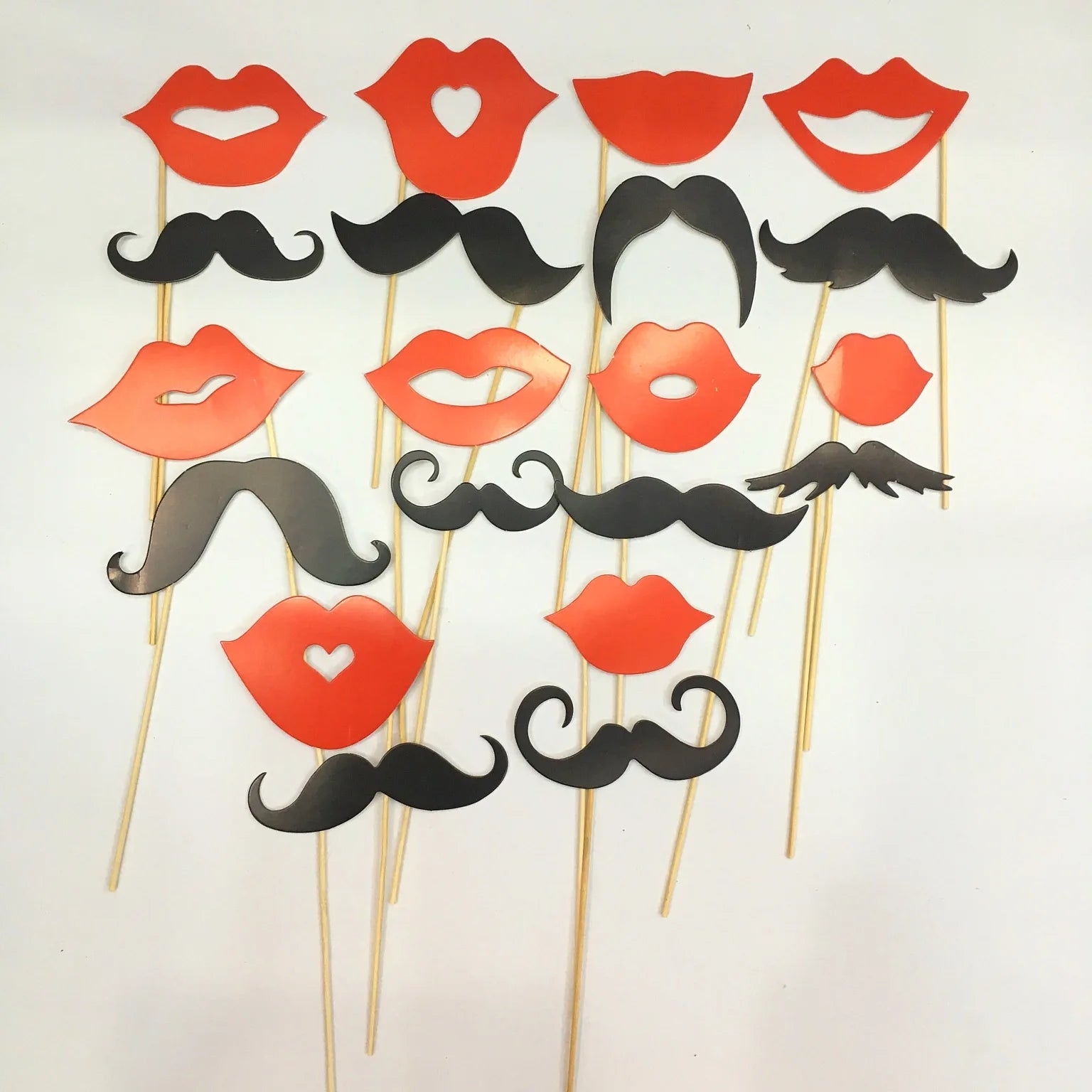 10-58pcs Fun Wedding Decoration Photo Booth Props DIY Mustache Lips Glasses Mask Photobooth Accessories