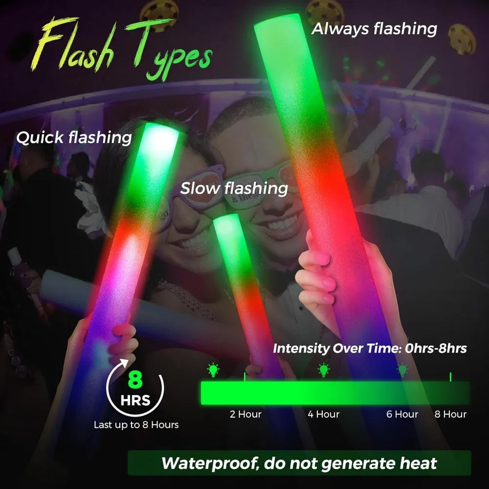 156Pcs Foam Glow Sticks Bulk,Bietrun Light Sticks for Parties Ultra Durable