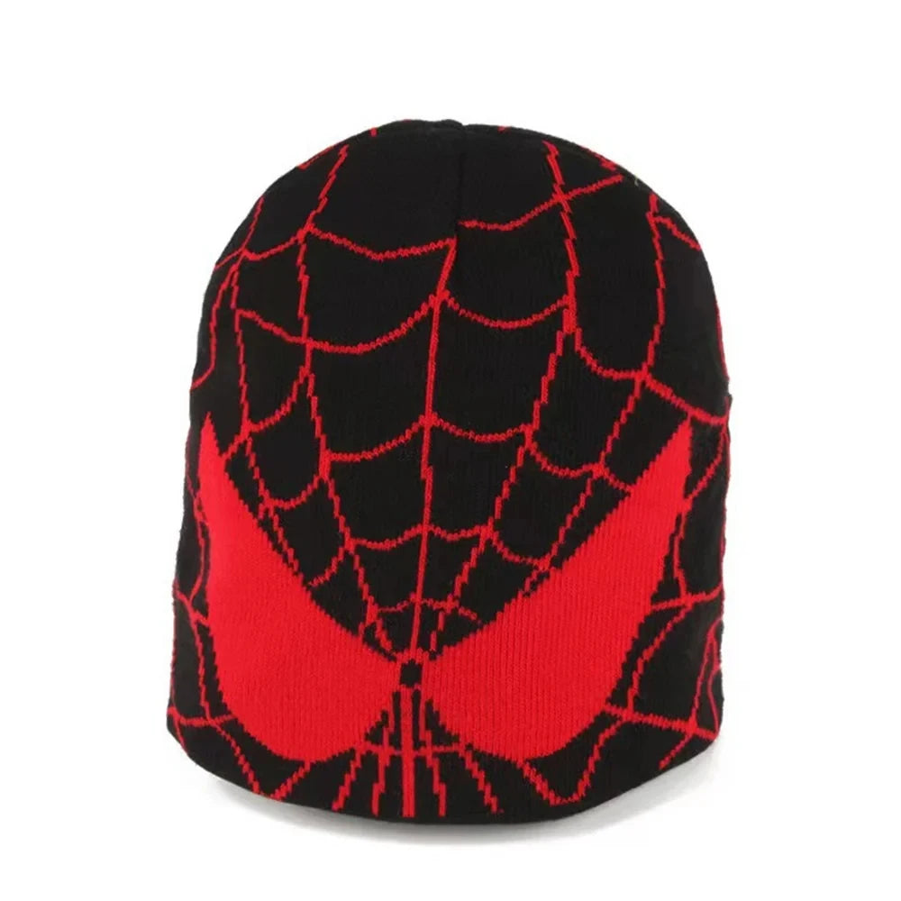 Spider Embroidered Beanies Hat Men Winter Autunm Warm Knitted Bonnet Cap Soft Wool