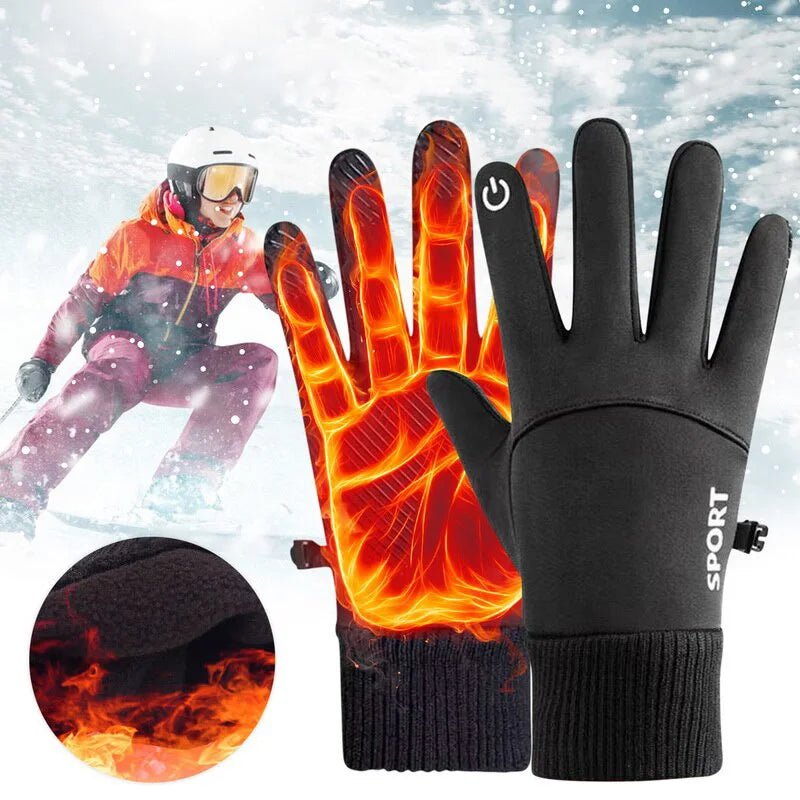 Winter Warm Full Fingers Waterproof Wind proof Cycling Outdoor Sports  Gloves