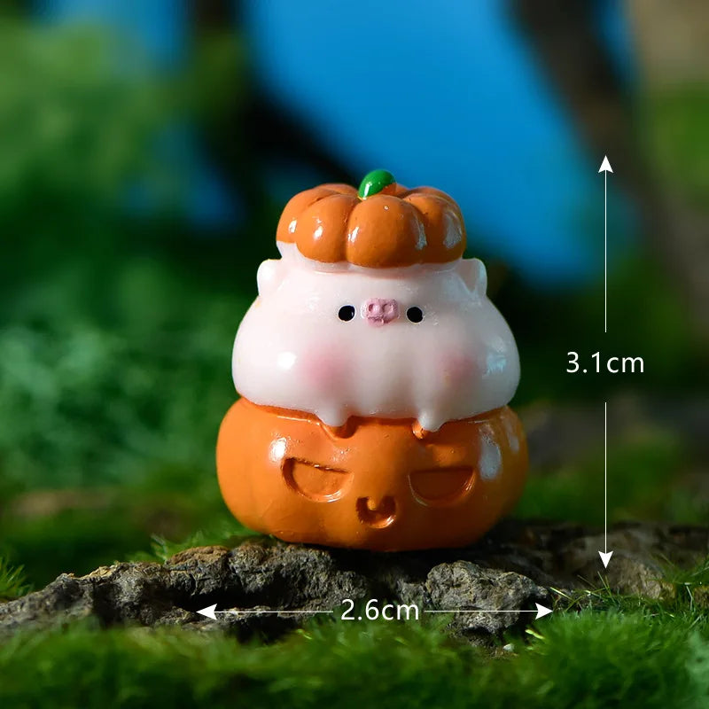 Mini Halloween Fairy Garden Ghost, Pumpkin Spirit Figurines, Home Decoration, DIY Resin Craft, 1 Pc