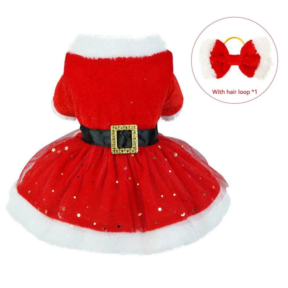 Christmas Winter Pets Dresses Dog Clothes