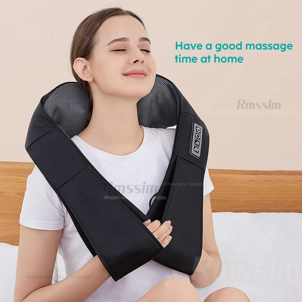 Neck and Shoulder Massager Heated Back Massager U Shape Deep Kneading Electric