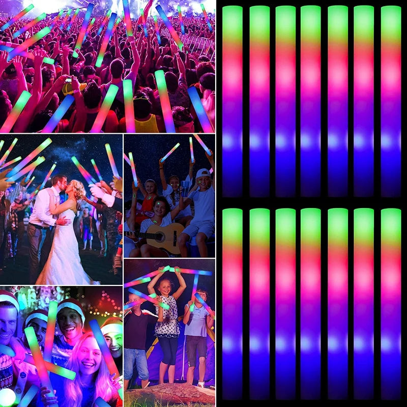 5/10/20pcs Foam Glowing Sticks Wedding Party Accessories LED Glow Sticks