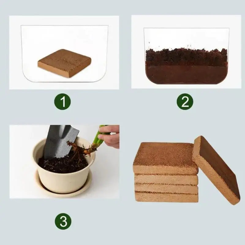 Compressed Coconut Coir Bricks Organic Coconut Bricks For Plants Natural Gardening Coconut Fiber Bricks For Garden Yard Farm