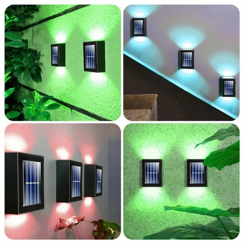 Solar Up and Down Spot Lights Outdoor, Street Wall Light Lamp Solar Powered Sunlight