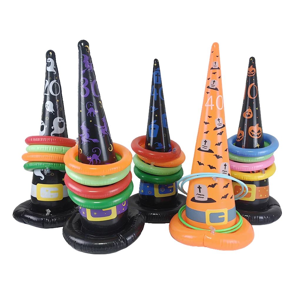 Halloween Games Inflatable Witch Hat Ring Toss Game Halloween Inflatable Ring Toss Game Halloween