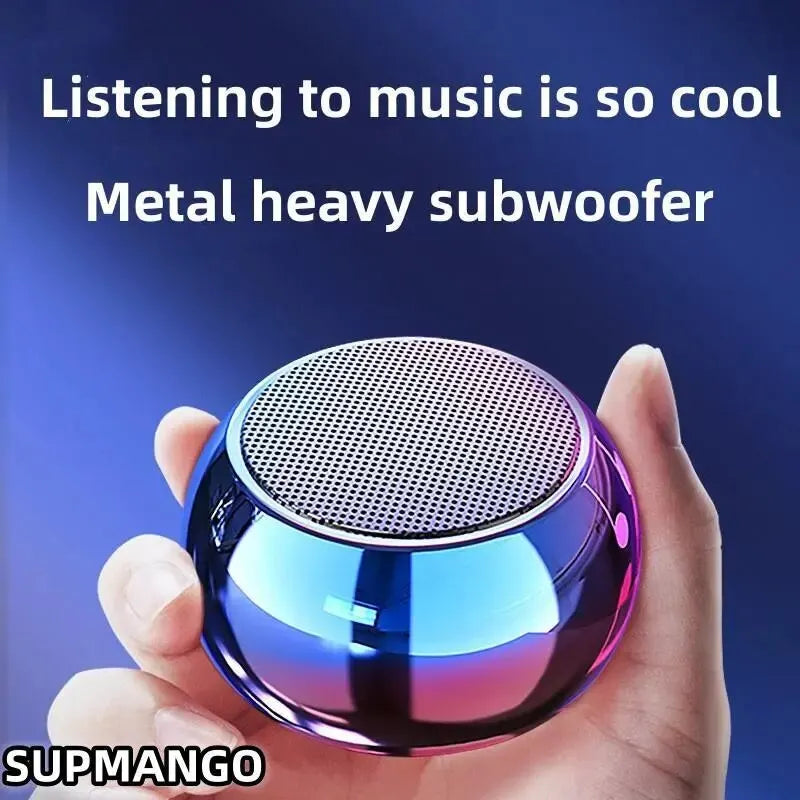 Wireless Bluetooth Speaker Portable Small Steel Gun Metal Heavy Stereo Surround Subwoofer Outdoor Mini Bluetooth Small Speaker