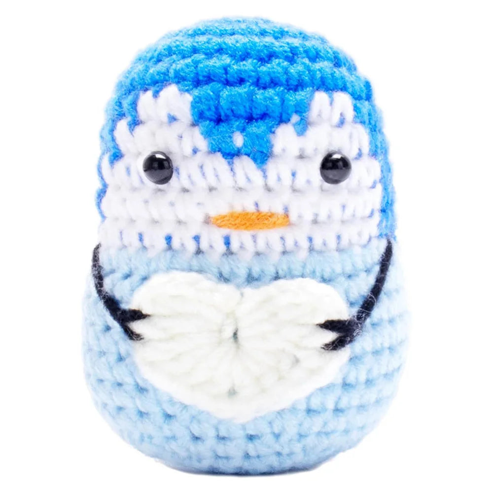 Cute Positive Energy Penguin Doll with Encouraging Card Knitted Penguin dolls