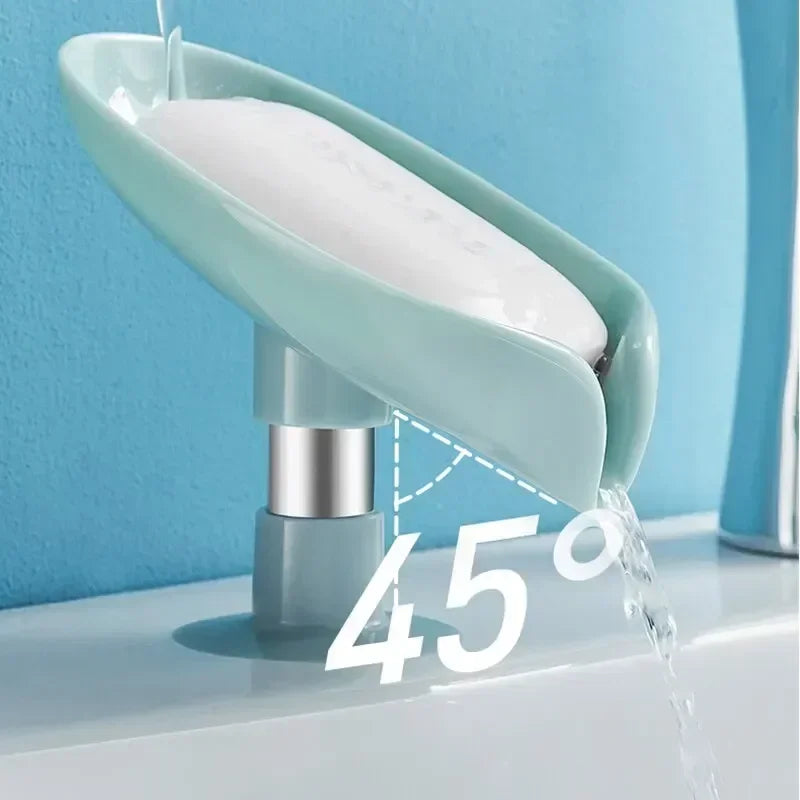 1pcs Drain Soap Holder Leaf Shape Soap Box Suction Cup Tray Drying Rack for Shower Sponge Container