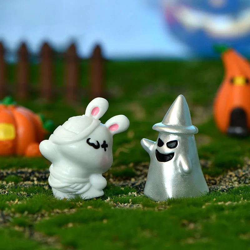 Mini Halloween Fairy Garden Ghost, Pumpkin Spirit Figurines, Home Decoration, DIY Resin Craft, 1 Pc