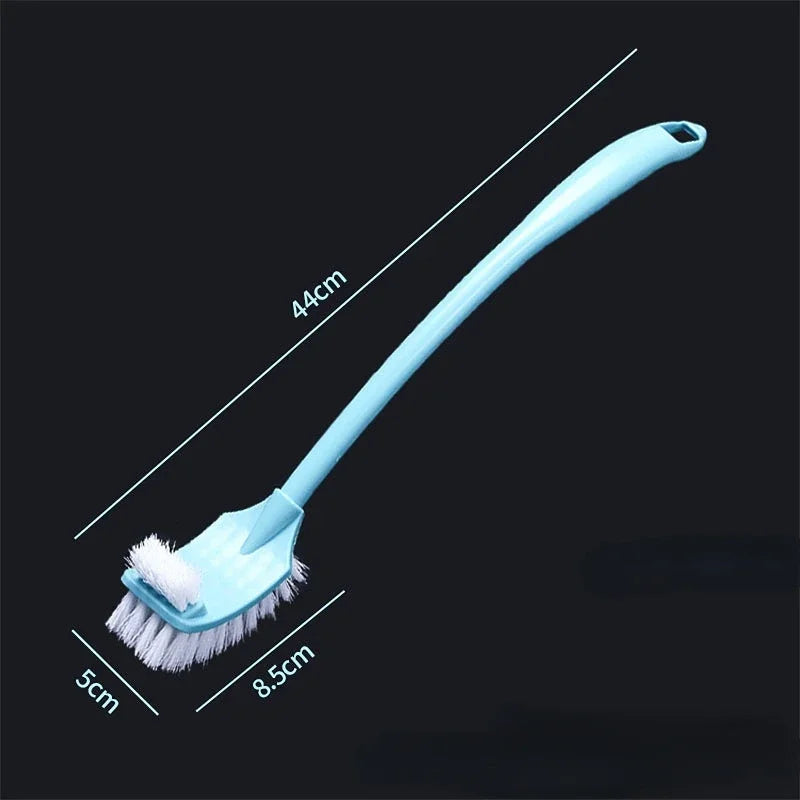 Multi-function Double Head Plastic Toilet Brush Curved Bathroom Cleaning Scrubber