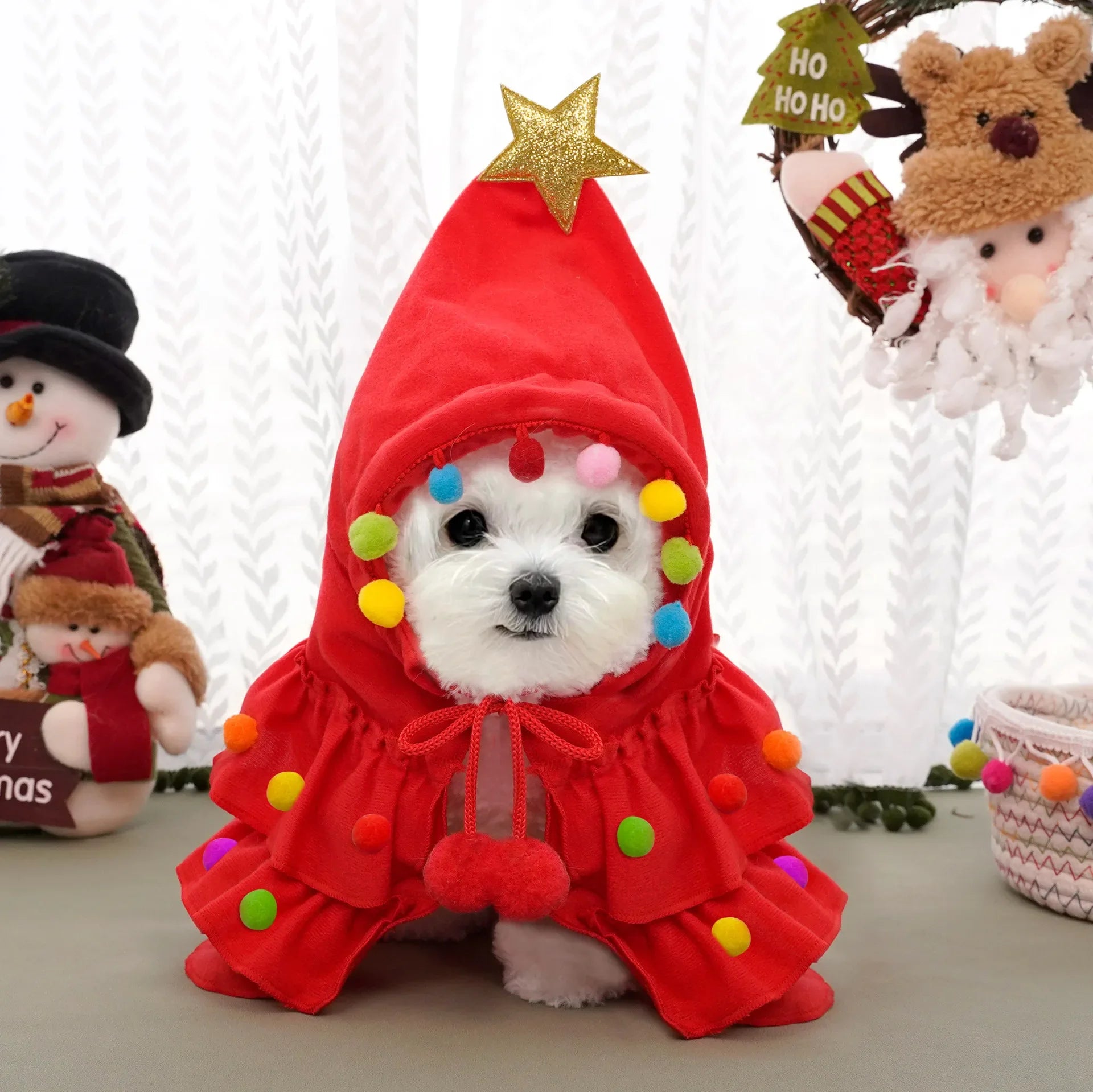 Christmas Pet Clothes Cloak Christmas Tree