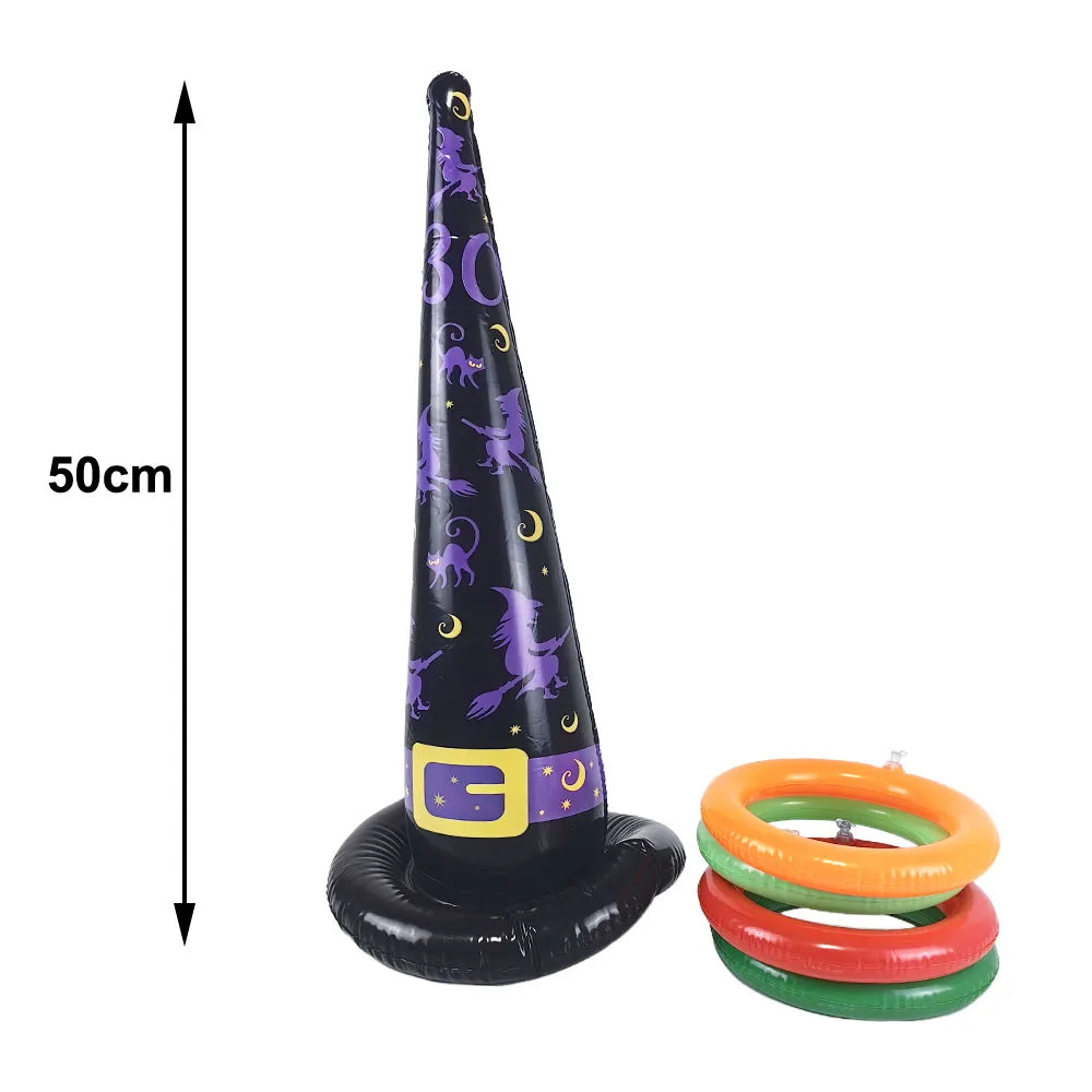 Halloween Games Inflatable Witch Hat Ring Toss Game Halloween Inflatable Ring Toss Game Halloween