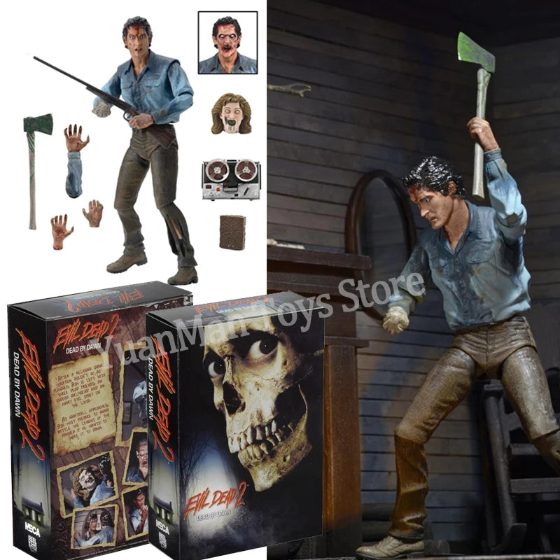 NECA Ash Evil Dead 2 Dead by Dawn Figure Ash Evil Eligos Classic Terror Action Model Toy Horror Christmas Birthday Gifts