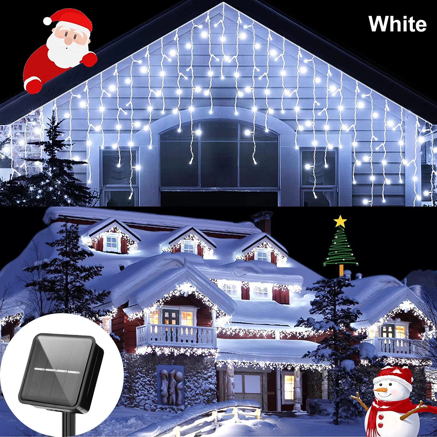 3.5M/7.5M Solar Curtain Icicle String Lights